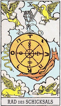 Kolo štěstí, Tarot, Velká arkána Kolo štěstí